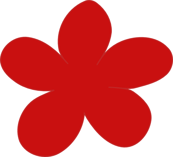 Red Flower Clip Art - Floral Design (600x545)