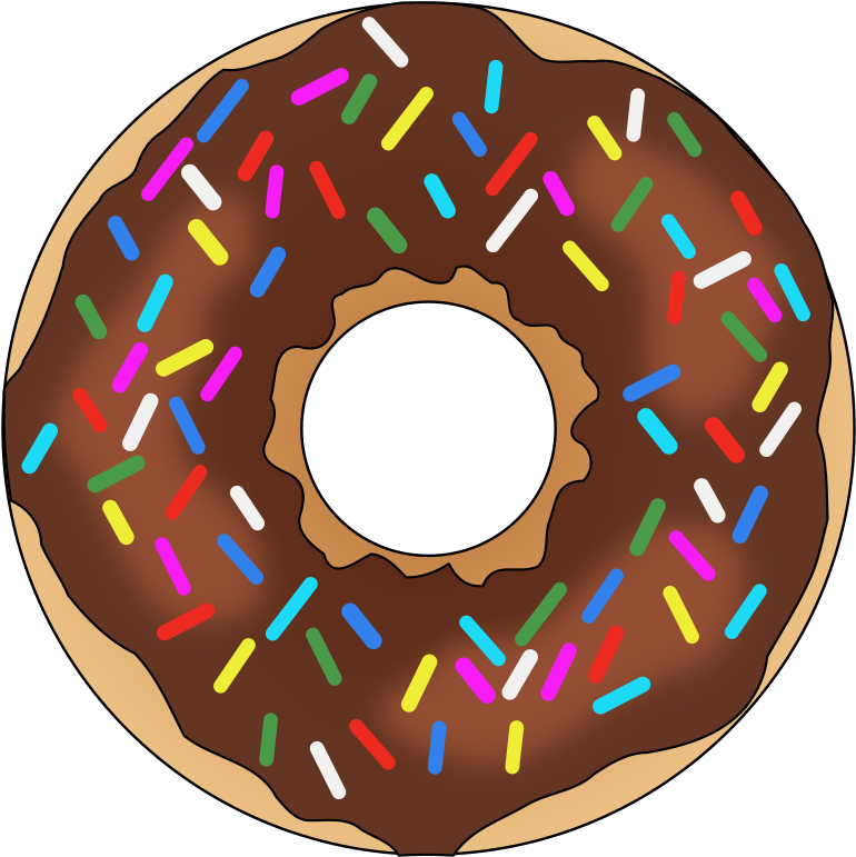 Onlinelabels Clip Art - Sprinkle Chocolate Donut 2.25" Large Magnet (999x1000)