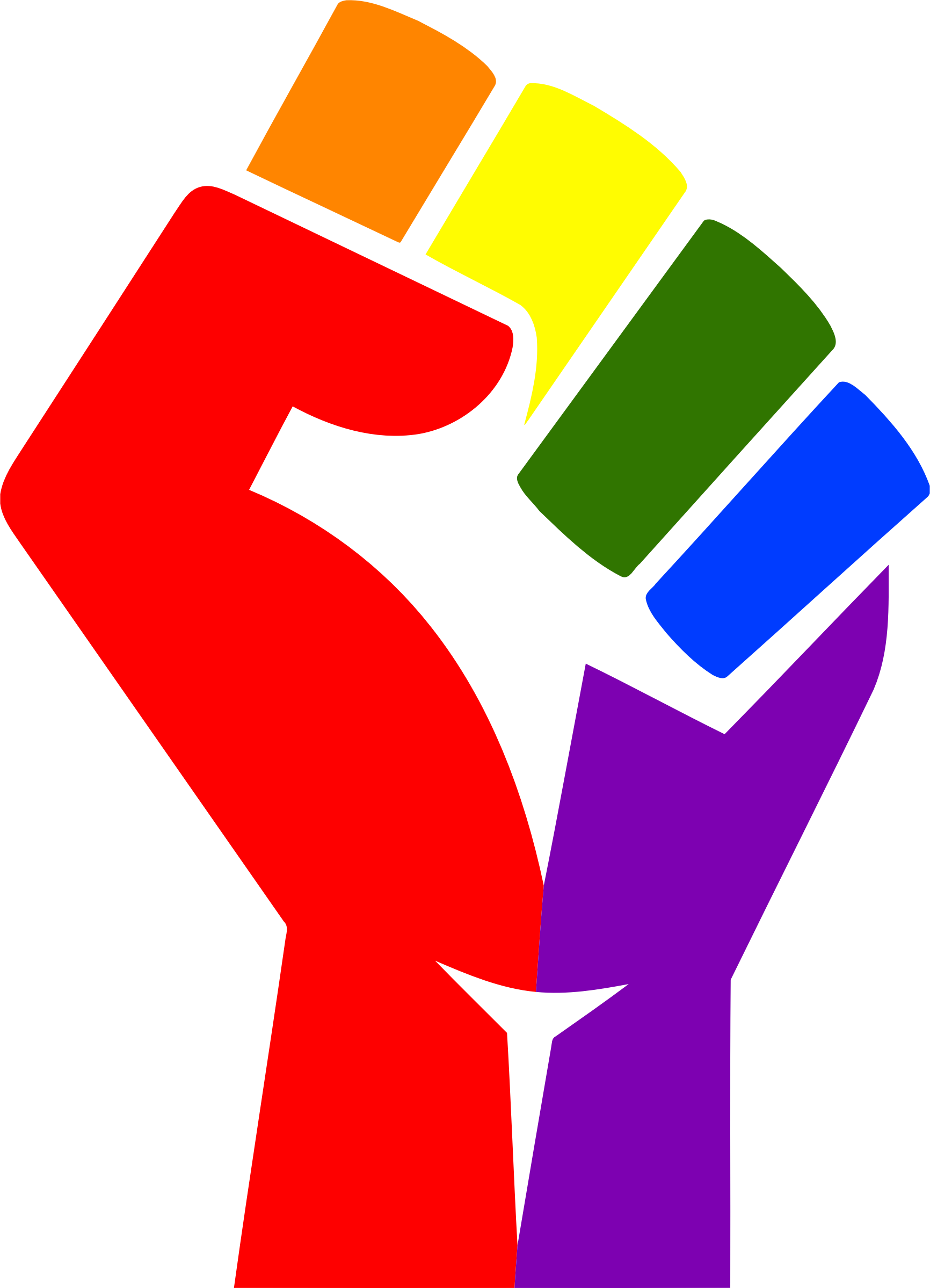 Medium Image - Rainbow Fist Png (1732x2398)