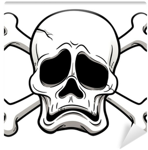 Vector Illustration Of Skull And Crossbones Wall Mural - Sad Skull And Crossbones (400x400)