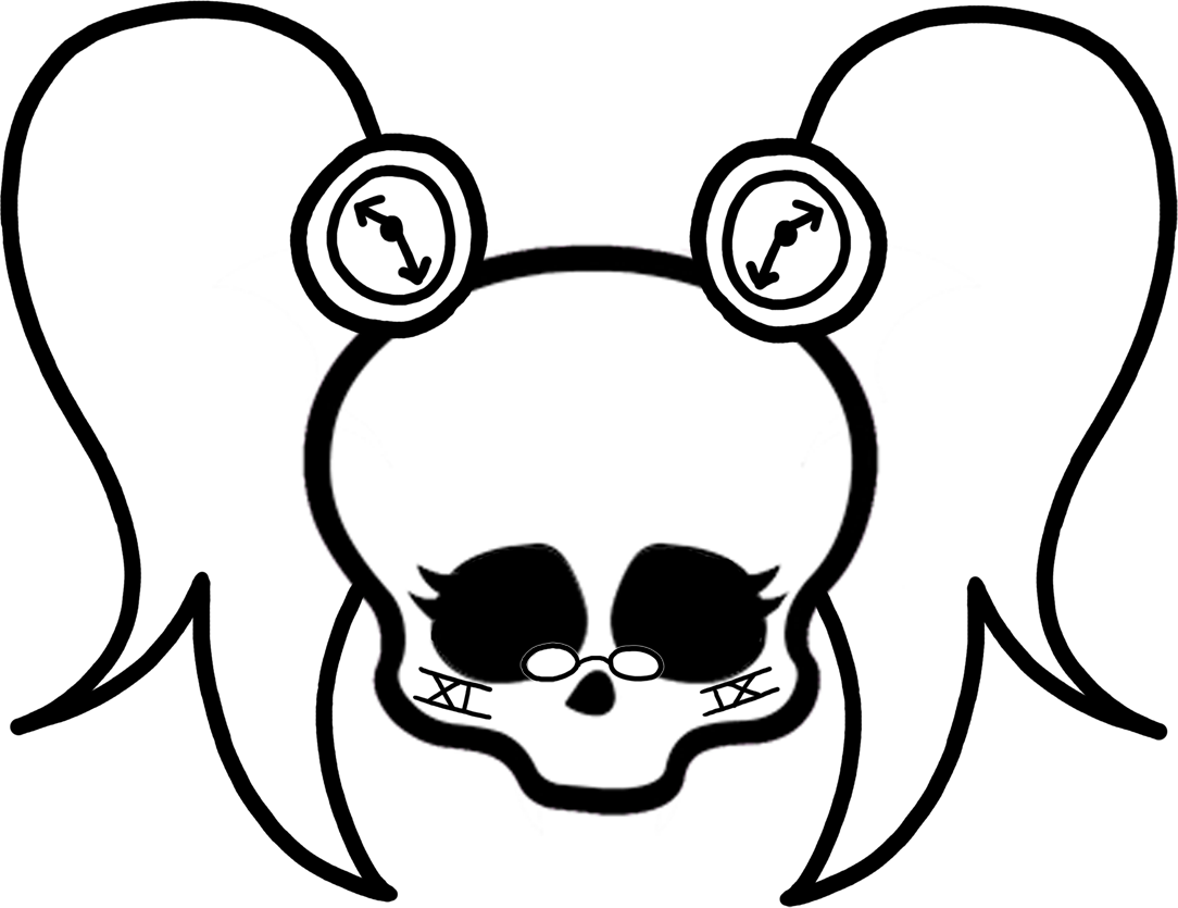 Monster High Clipart Black And White - Monster High Skull Drawings (1084x835)