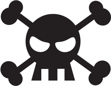 Cartoon Skull Amp Crossbones Wall Quotes™ Wall Art - Skull And Crossbones Icon (451x451)