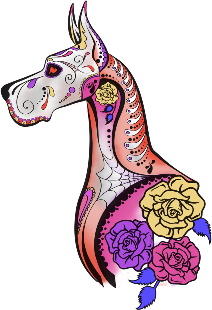 Dane Sugarskull Head By Laindragon - Harry D. Koenig Love Hurts Rose (pink) Tattoo Compact (739x1080)
