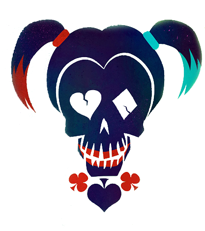 Skull Clipart Transparent - Harley Quinn Logo Png (425x468)