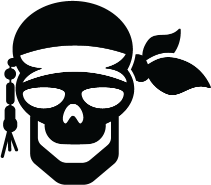 Pirate Skull And Bandana Wall Decal - Decal (451x451)