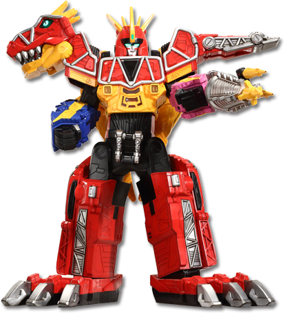 Dino Megazord And Gosei Grand Megazord By Sentaifive - Dinosauri Power Rangers (414x454)
