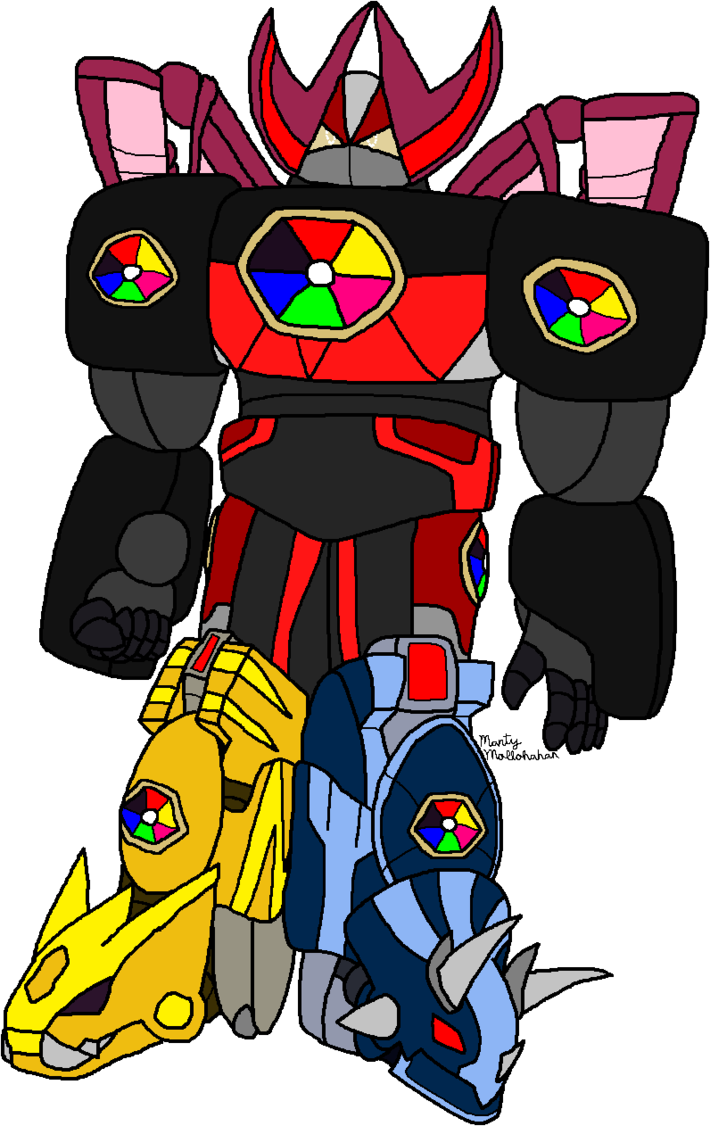 Dino Megazord By Mf217 - Cartoon (710x1126)