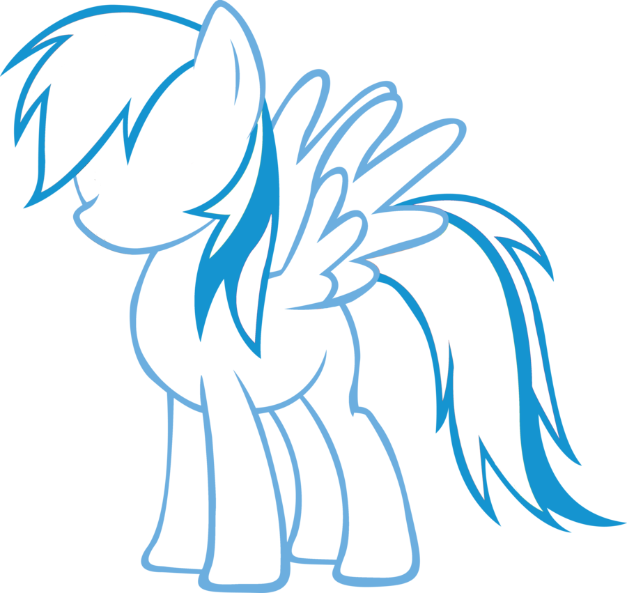 Anime Girl Body Outline Free Download Clip Art Free - My Little Pony Rainbow Dash (900x851)