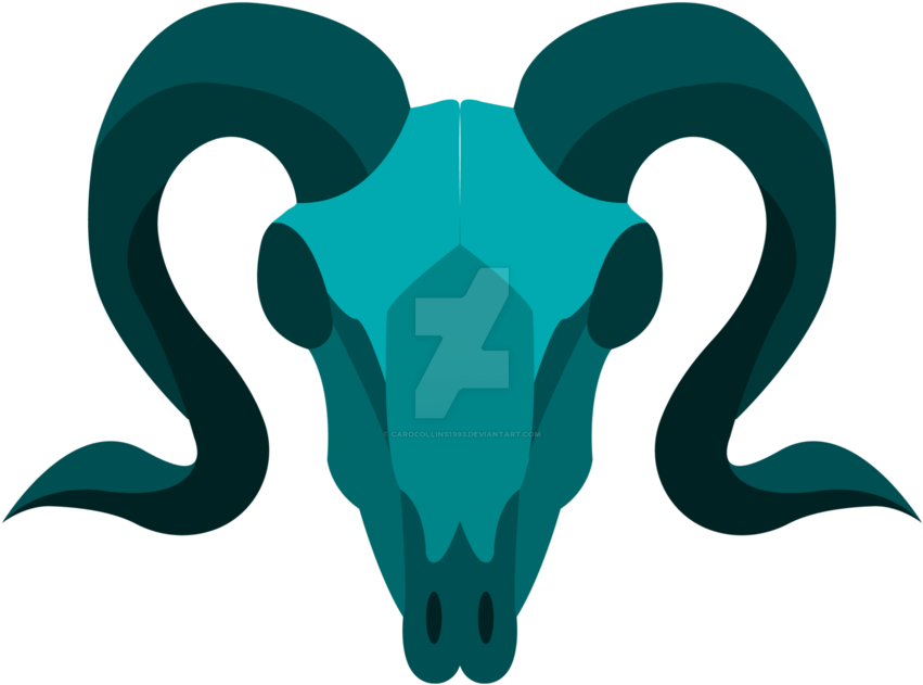 Blue Goat Skull By Carocollins1993 - Skull (894x894)