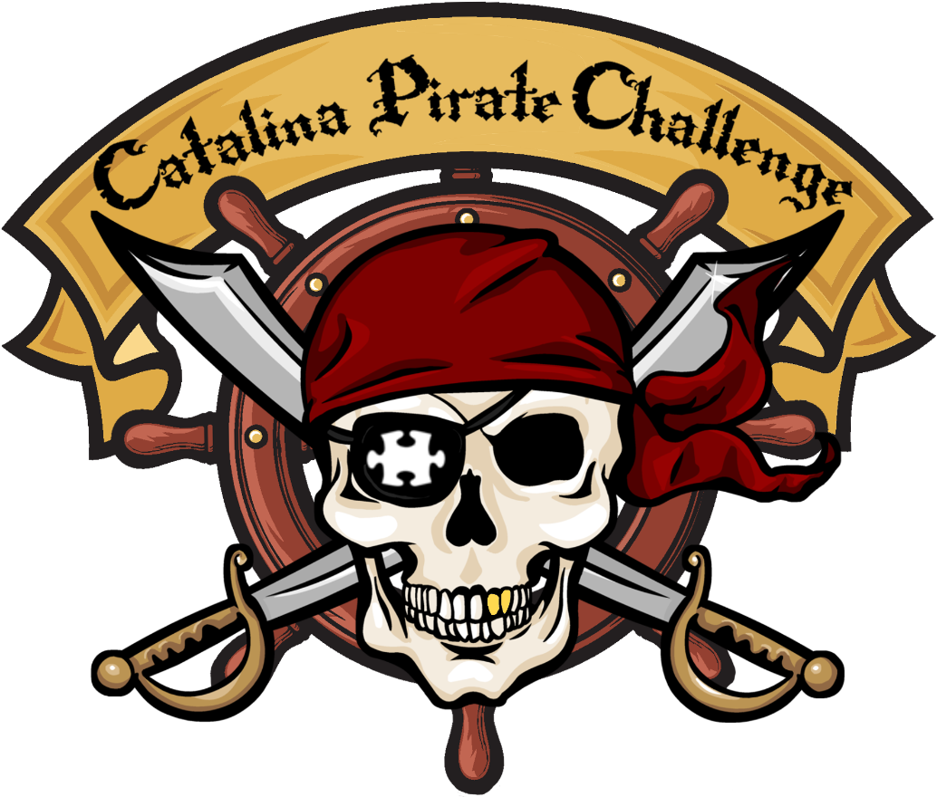 A Pirate Skull With Two Swords Going Through It - Line Art (2200x1650)