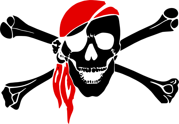 Pirate Skulls - Piratenflagge Clipart (600x417)