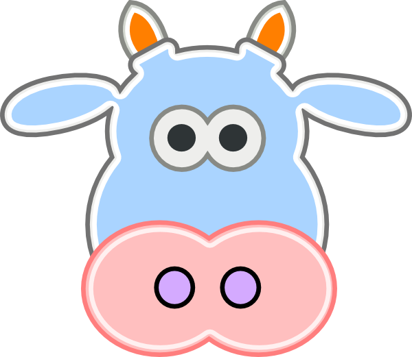 Cow Head Soft 2 Clip Art At Clker - Cow Face Cut Out (600x521)