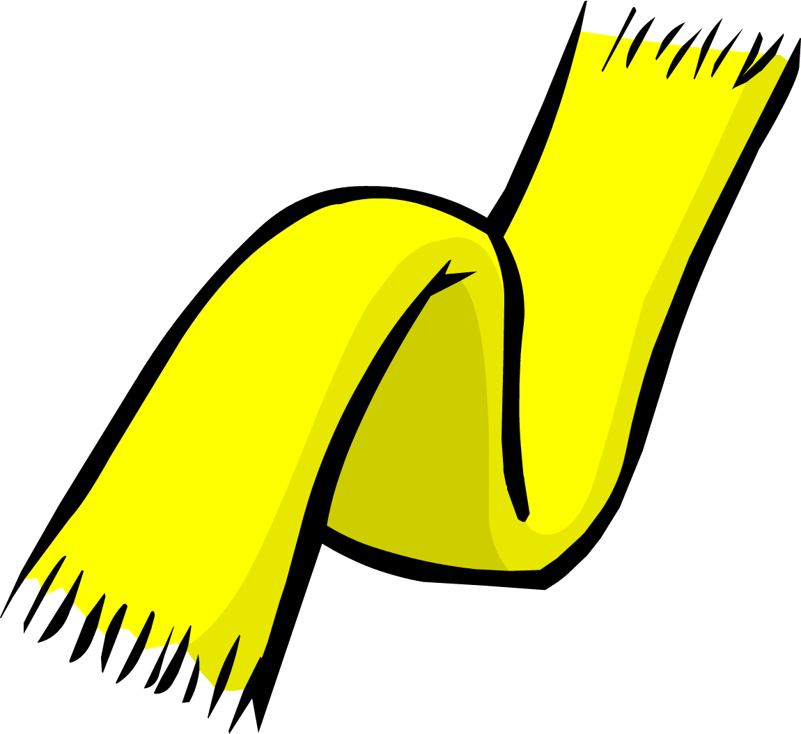 Yellow Scarf - Club Penguin Red Scarf (1150x1054)