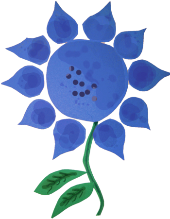 Blue Flower Clipart 19, - Blue Flower (351x480)