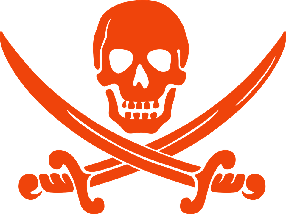 Old School Jack Rackham Pirate Skull Flag - Pirate Clip Art (960x719)
