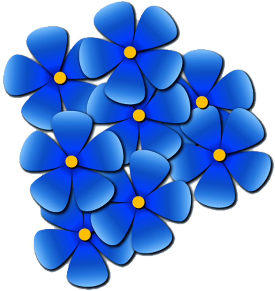 Blue Forget Me Not Flower Clipart - Clip Art (900x968)