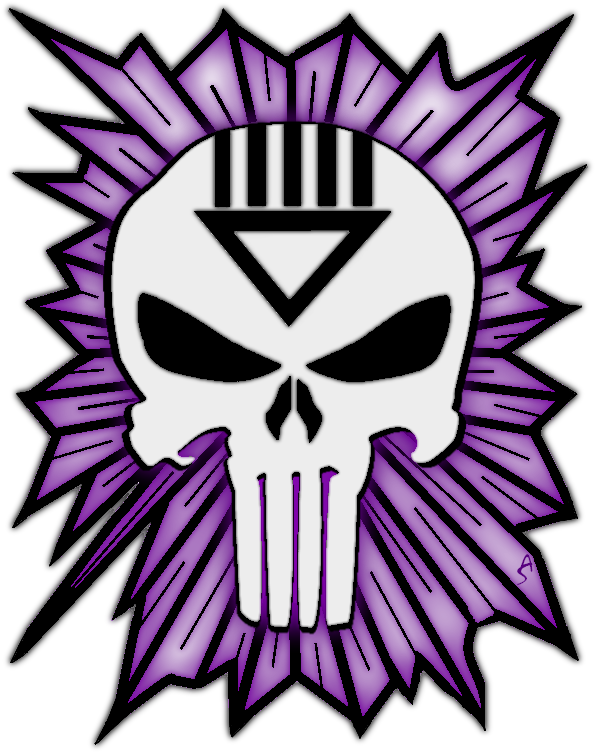 Black Lantern Punisher By Bornanimefreak - Purple & Gold Punisher (610x784)