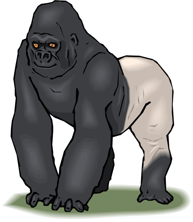 Clipart Stylist And Luxury Gorilla Clipart Free Black - Silverback Gorilla Clip Art (652x750)