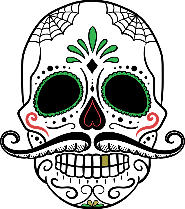 Logo - Dia De Los Muertos Skull (638x720)