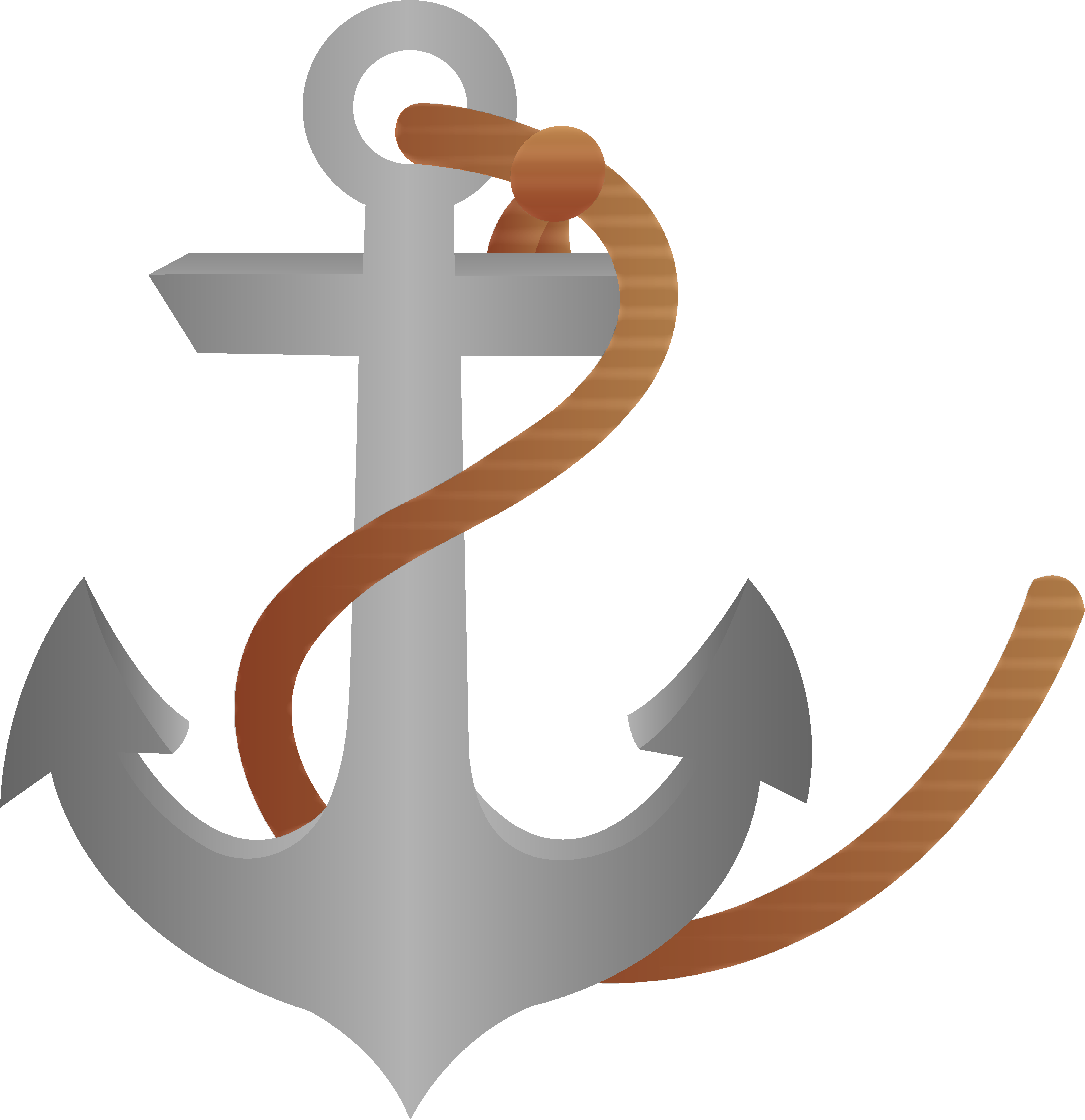 Ship Anchor With Rope - Anchor Clipart Png (6383x6435)