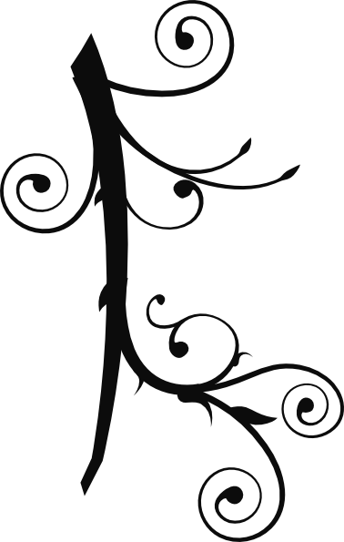 Tribal Corner Vine Clip Art - Tree Branch Clip Art (378x595)