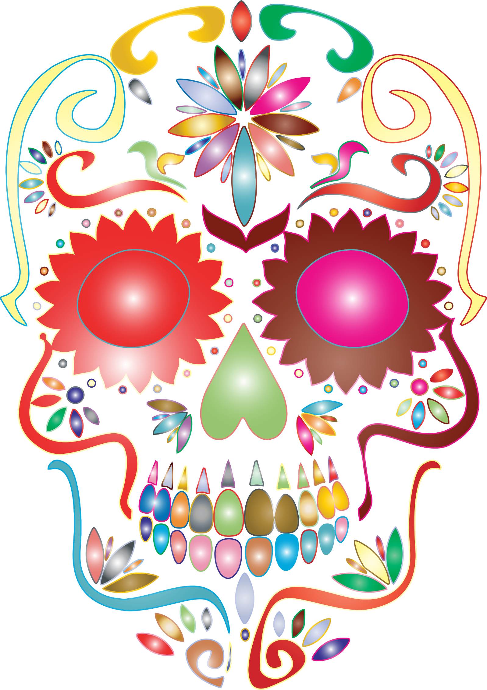 Clipart - Sugar Skull Day Of The Dead Samsunggalaxy S6 Phone (1598x2266)