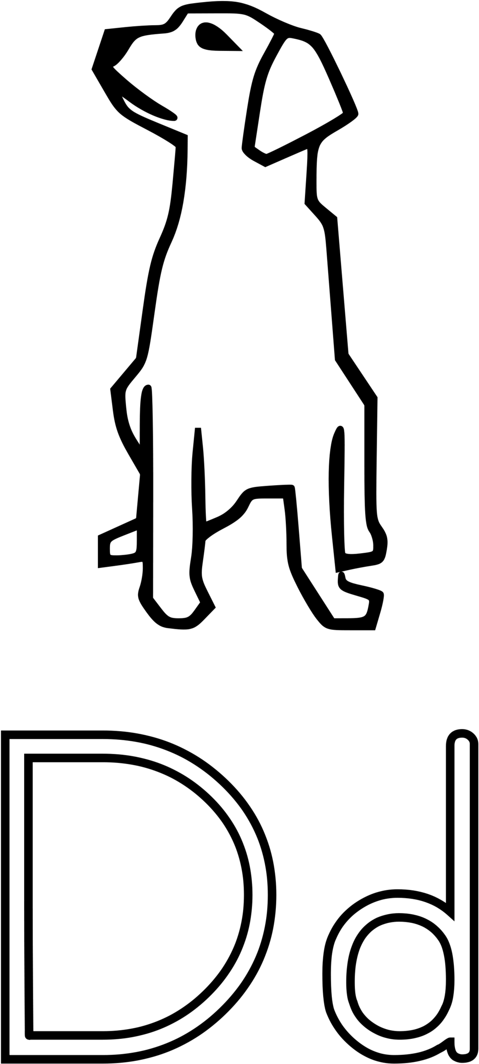 15050 Illustration Of The Letter D With A Dog Pv Clip - Hyperdrug Own Brand Easimax Plus Dog Wormer S Pack (958x2118)
