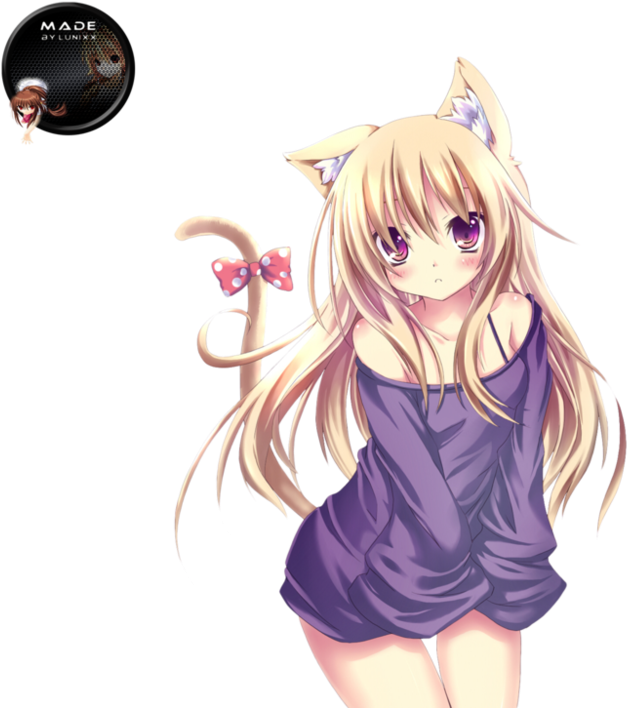 Anime Girl Render Neko By Lunixxa - Genetically Engineered Cat Girls (999x799)