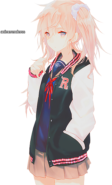 Run On Top Water, Excellent Swimmer, Hair Tends To - Anime School Girl Pink Hair (500x625)