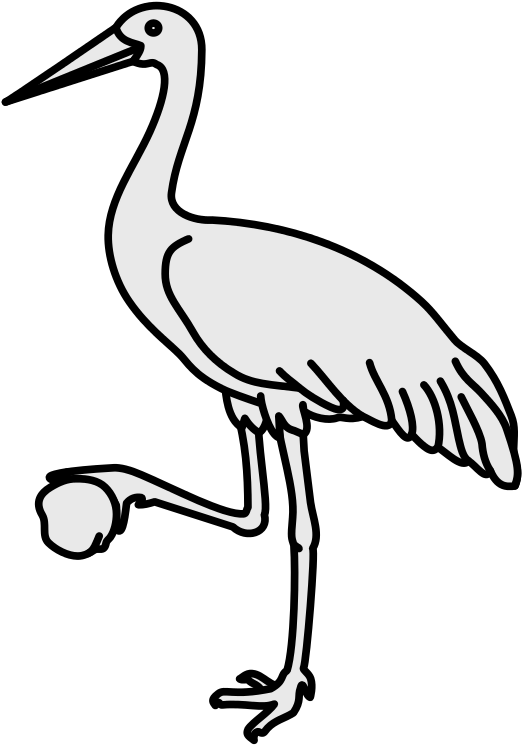 Coa Illustration Elements Animal Crane - Coat Of Arms Crane (543x768)