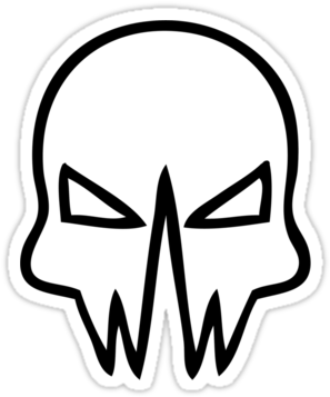 Evil Skull Stickers By Angel Szafranko - Circle (375x360)