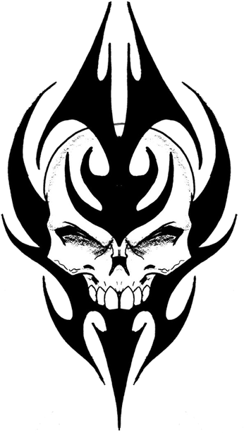 Tribal Skull - Tribal Skull Tattoo Designs (350x621)
