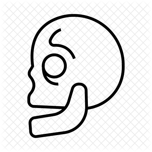 Skull Icon - Line Art (512x512)
