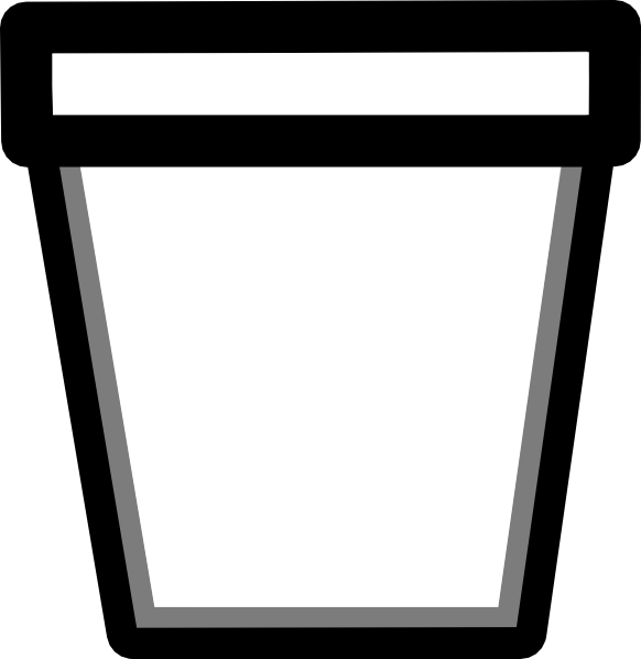 Flower Pot Clip Art Black And White (582x598)