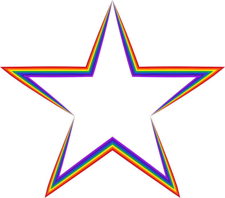 Rainbow Star 2 Hauv39 Clipart - Star Outline Icon Png (786x692)