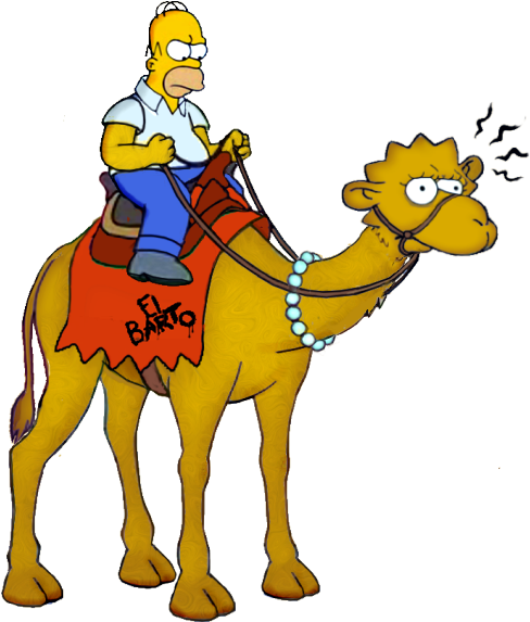 I Made A Lisa Camel - Homer Simpson Riding A Camel (519x579)
