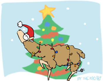 Yampuff 118 19 Christmas Llama Animation Doodle By - Christmas Llama (400x300)