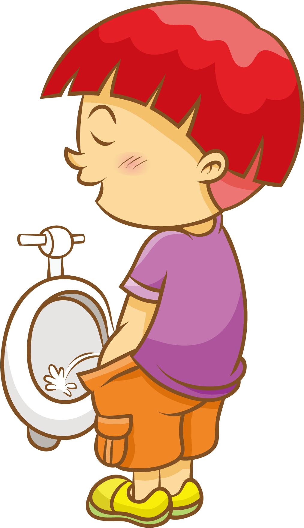The Boy On The Toilet - Morning Activities Clipart (1560x1930)