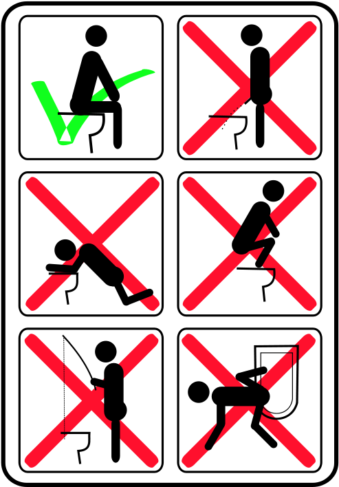 Free Clipart Toilet Instructions For Noobs ) Solarstar - Hilarious Signs (566x800)