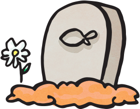 Never Flush Your Fish - Headstone (400x400)