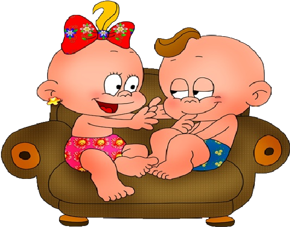 Funny Baby Boy And Girl Playing Clip Art Images - Baby (600x600)