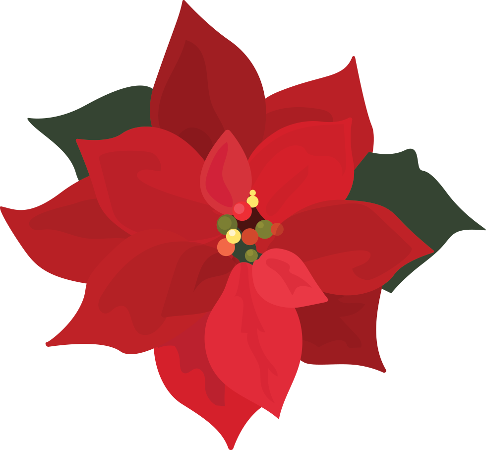 This Is A Sticker Of A Poinsettia Flower - Poinsettia Clip Art Png (980x907)