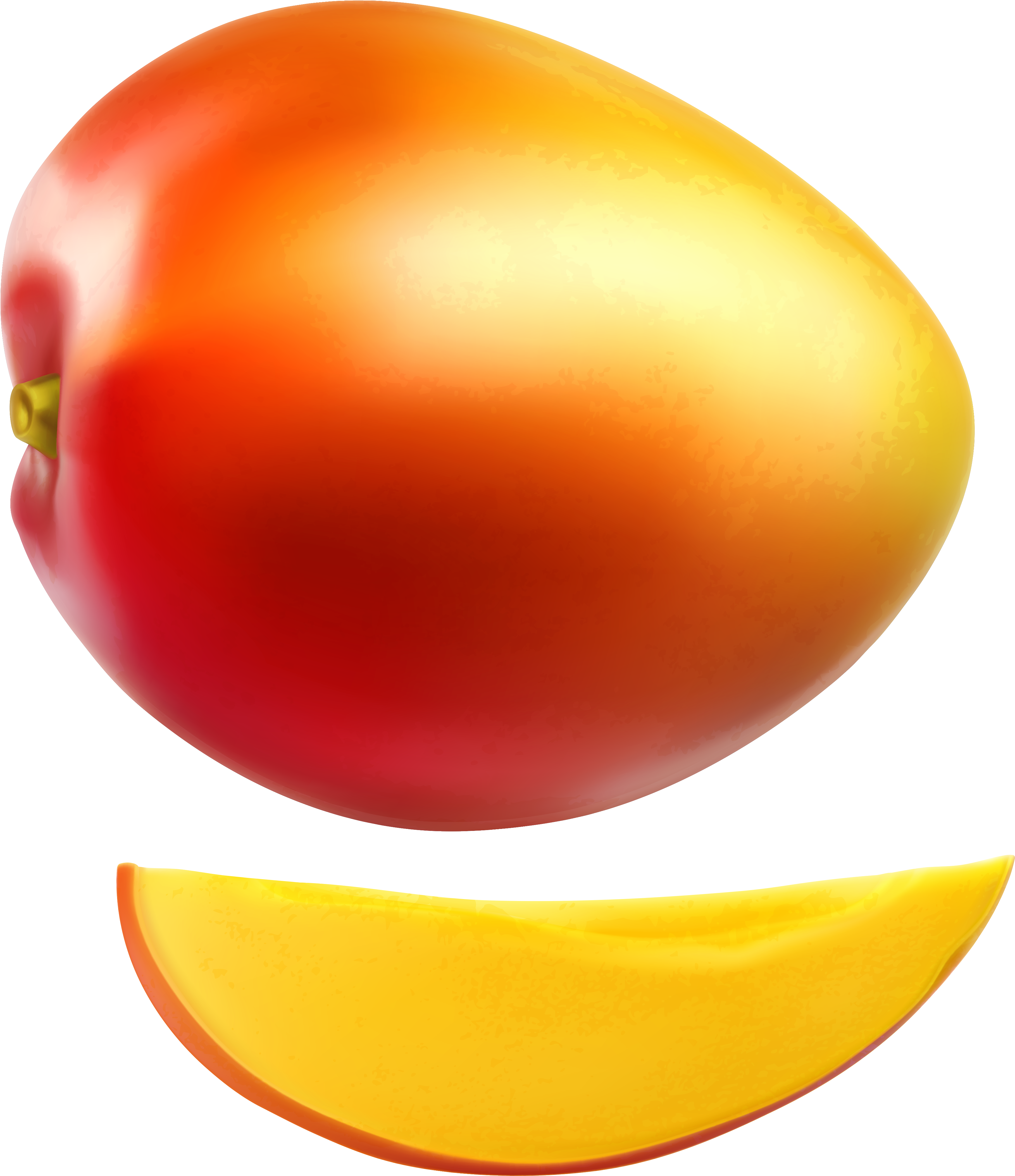 Mango Clipart Transparent - Mango Slice Vector Png (3878x4363)