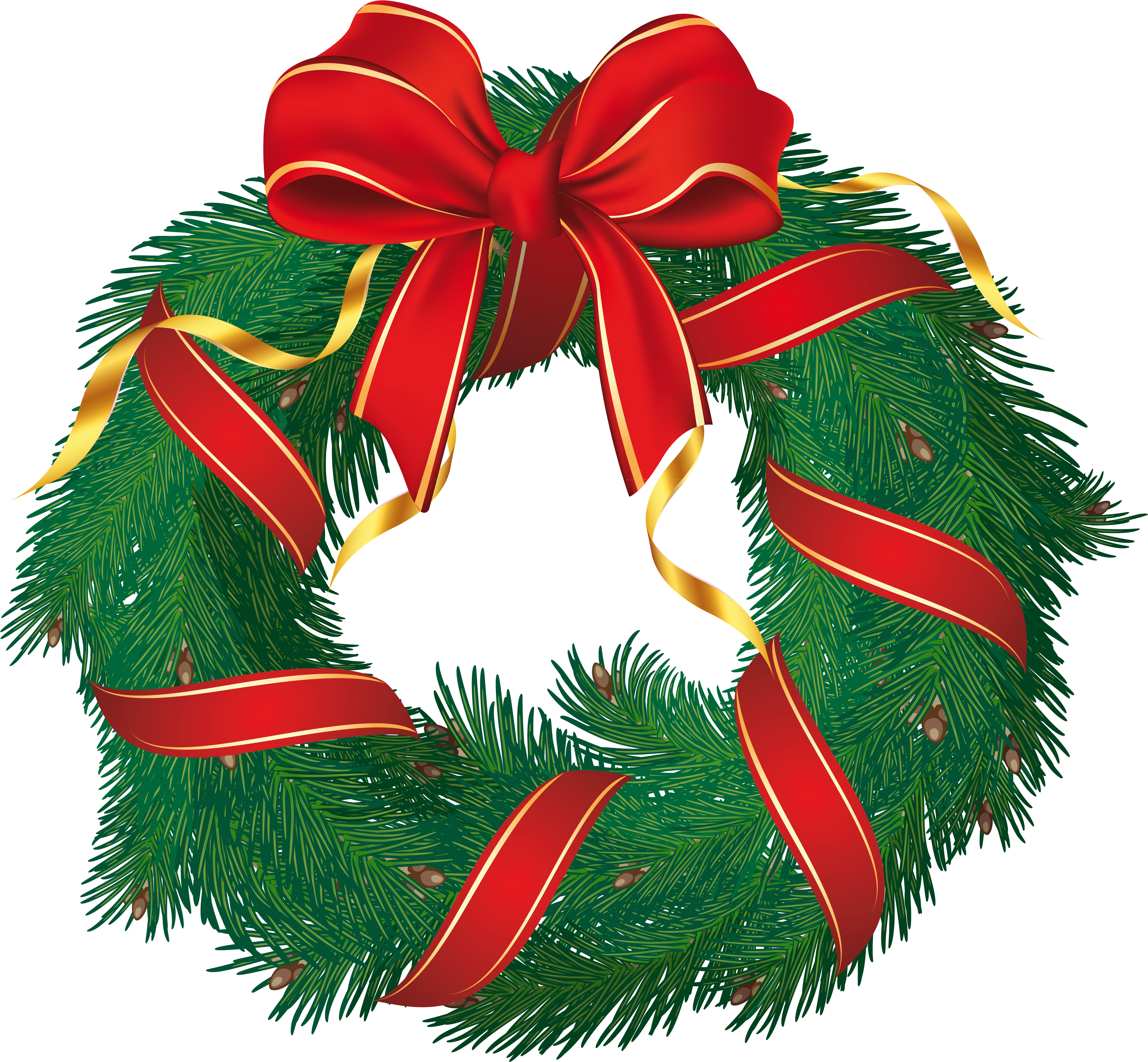 Pine Clipart Pine Garland - Christmas Day (3599x3410)