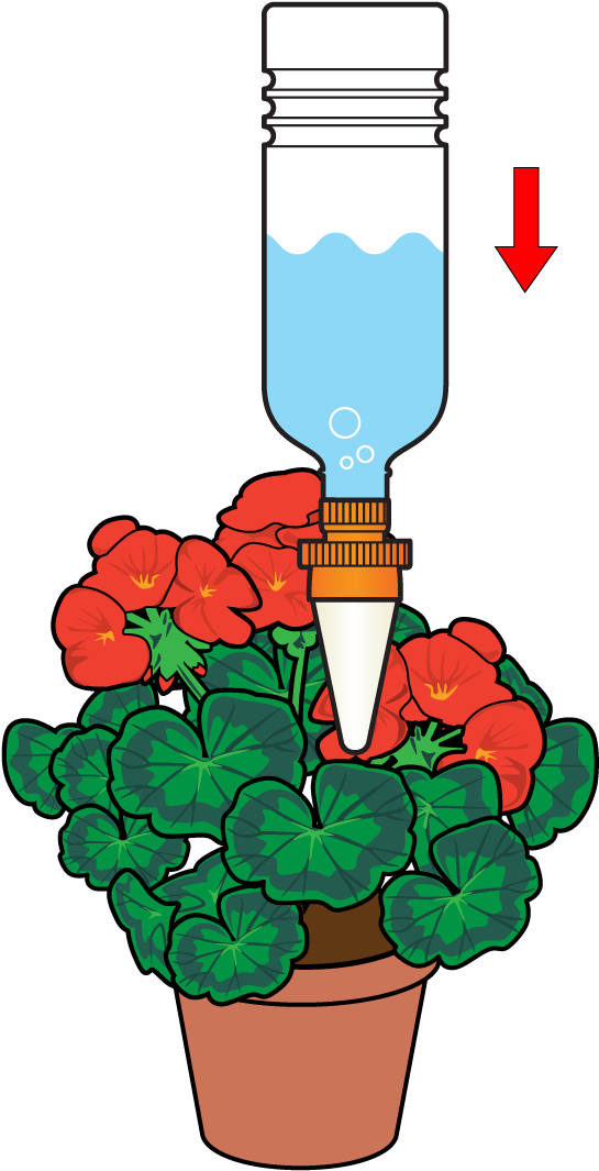 Insert The Cone Into The Plant Pot To Allow A Slow - Aquasolo 10420 4 Cônes Arrosage Medium Vert (1600x1191)
