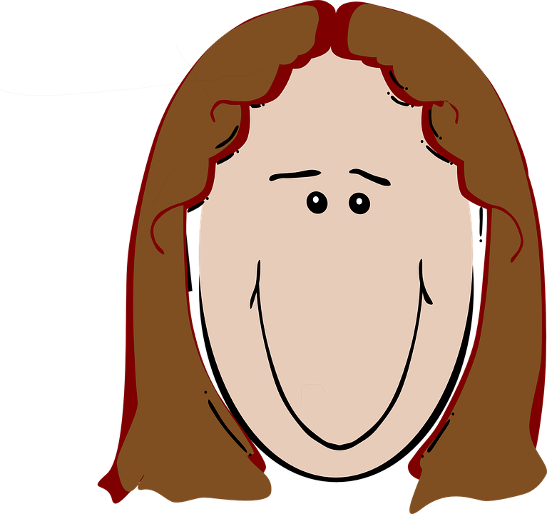 Elf Head Cliparts 9, - Cartoon Clip Woman Face With Brown Hair (767x720)