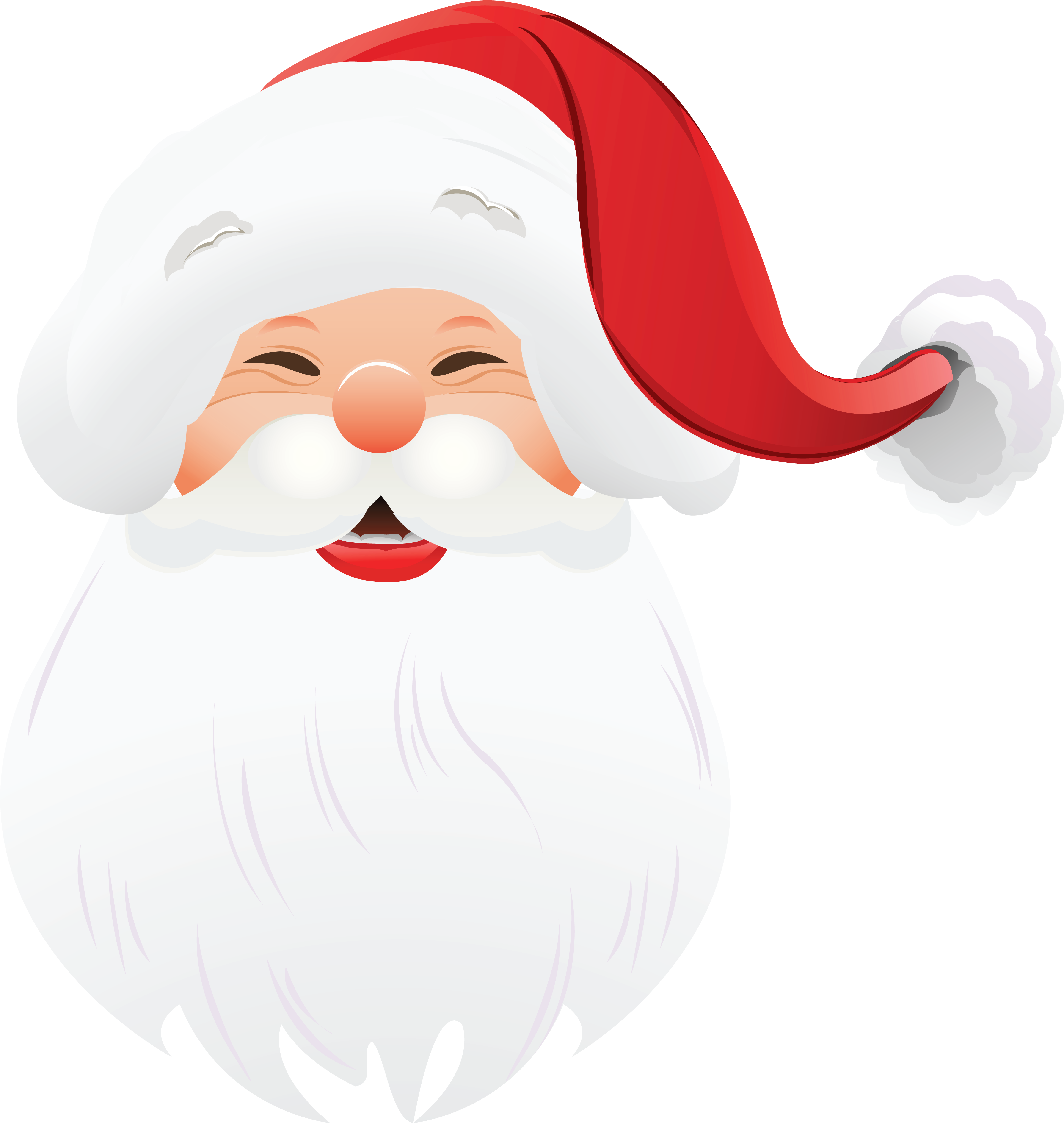 Transparent Santa Claus Face Clipart - Santa Face Transparent Background (4705x4951)