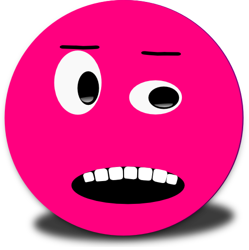 Cautious Face Clipart - Blue Smiley Face (512x515)