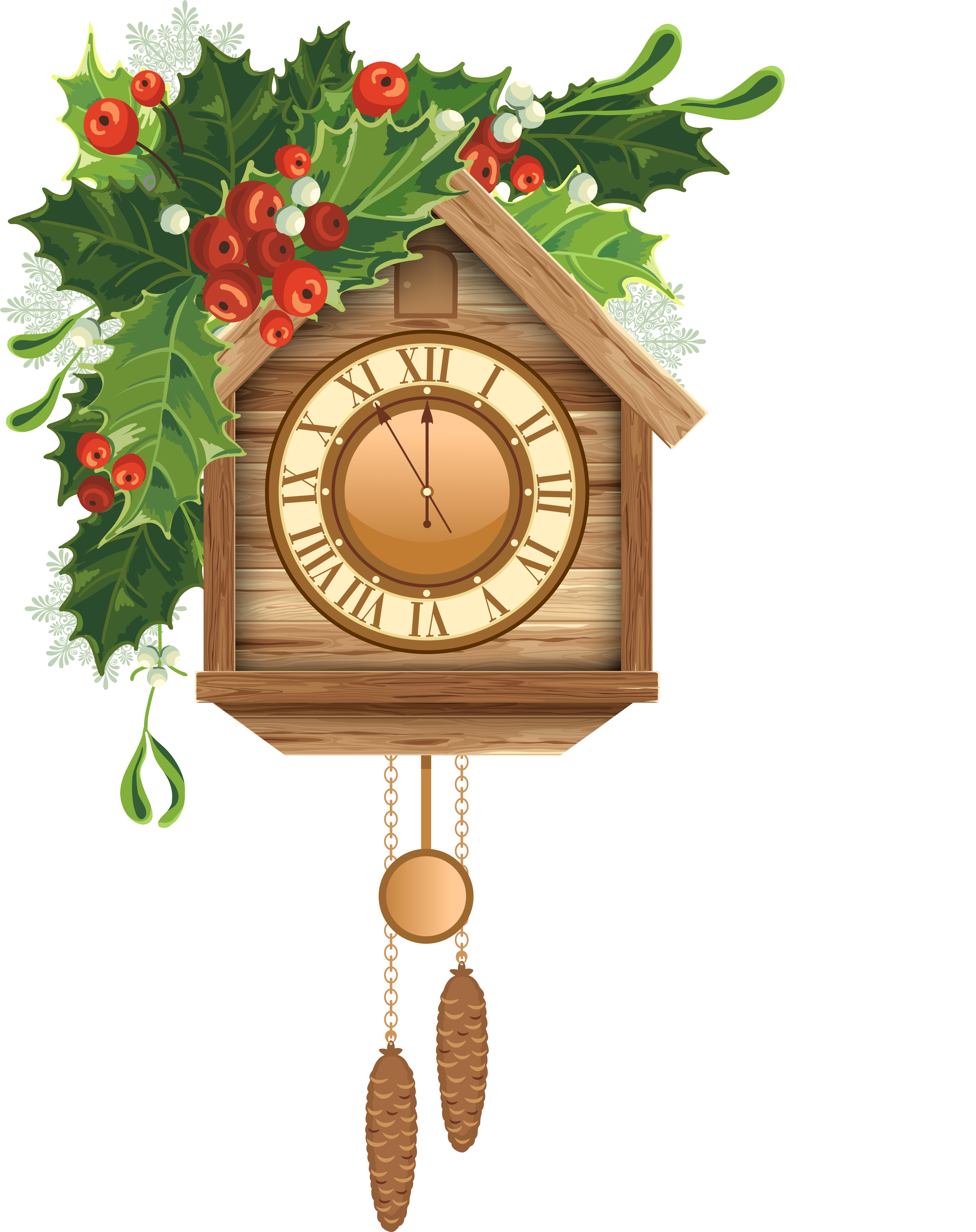 Christmas Cuckoo Clock Png Clipart - Christmas Clock Png (4010x5179)