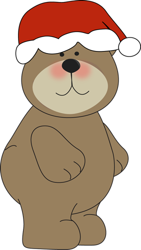 Christmas Bear In Santa Hat - Bear In Christmas Hat (282x500)